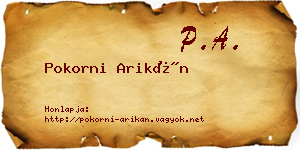 Pokorni Arikán névjegykártya